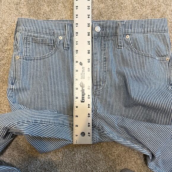 Madewell 31 9" mid rise skinny piper stripe stretch jean pant P2 2323 - Picture 5 of 15